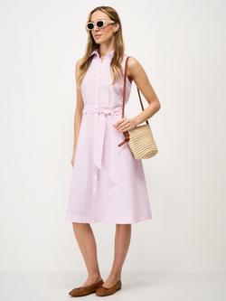 Crew Clothing Dara Sleeveless Shirt Dress, Light Pink, Light Pink