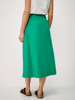 Crew Clothing Ella Button Front Midi Skirt, Emerald Green - view 2, Emerald Green