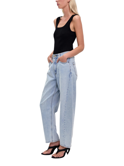 Aje Stevie Barrel Leg Jeans - view 2, Light Wash