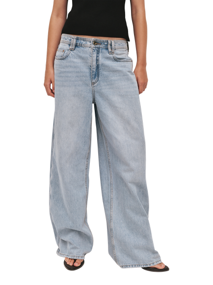 Aje Billie Straight Leg Ankle Jeans, Light Wash Blue - view 2, Light Wash Blue