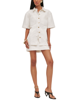 Aje Halo Embroidered Shirt, White, White