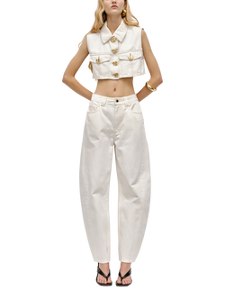 Aje Stevie Barrel Leg Jeans, White