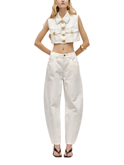 Aje Stevie Barrel Leg Jeans, White