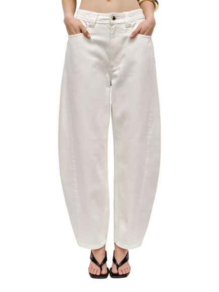 Aje Stevie Barrel Leg Jeans - view 2, White