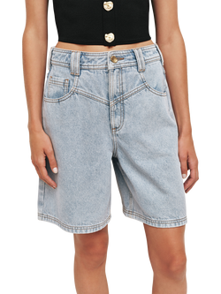 Aje Amie Denim Shorts, Light Wash Blue - view 2, Light Wash Blue