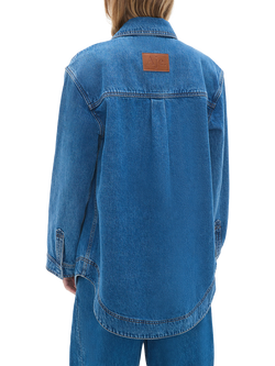 Aje Rylan Oversized Denim Shirt, Mid Wash - view 2, Mid Wash