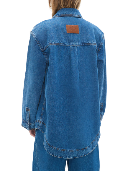 Aje Rylan Oversized Denim Shirt, Mid Wash - view 2, Mid Wash