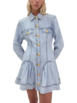 Aje Noa Denim Shirt Mini Dress, Seasalt - view 2, Seasalt