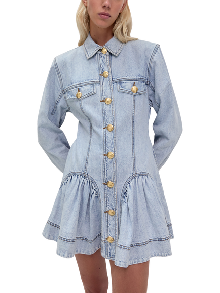 Aje Noa Denim Shirt Mini Dress, Seasalt - view 2, Seasalt