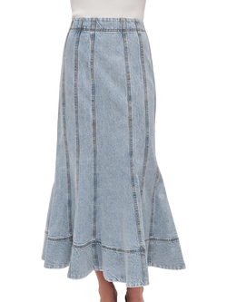 Aje Tia Denim Midi Skirt, Light Blue Wash - view 2, Light Blue Wash