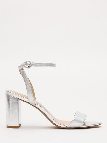 Phase Eight Strappy Block Heel, Silver, Silver