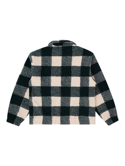 Parlez Check Sherpa Jacket, Deep Green - view 2, Deep Green