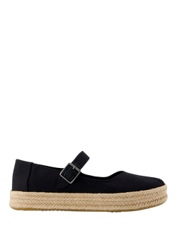 TOMS Carolina Mary Jane Flatform Espadrilles, Black