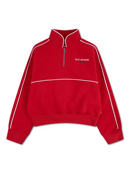 Levi's Kids' Vintage Style Half Zip Jumper, Mars Red, Mars Red