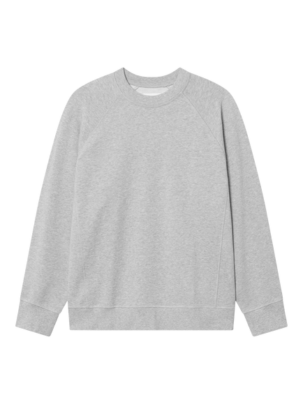 WOOD WOOD Hester Crew Neck Cotton Sweatshirt, Light Melange Grey, Light Melange Grey