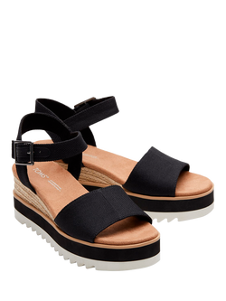TOMS Diana Platform Wedge Sandals - view 2, Black