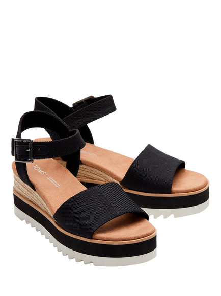 TOMS Diana Platform Wedge Sandals - view 2, Black