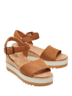 TOMS Diana Platform Wedge Sandals - view 2, Tan