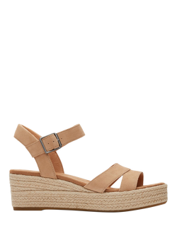 TOMS Audrey Platform Wedge Espadrille Sandals, Honey, Honey