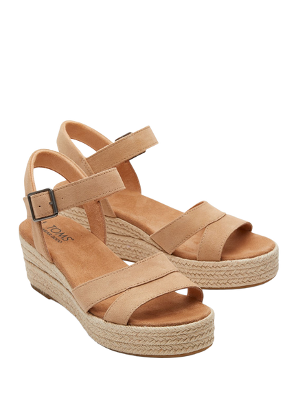 TOMS Audrey Platform Wedge Espadrille Sandals, Honey - view 2, Honey