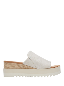 TOMS Diana Wedge Heel Mule Sandals, Neutral, Neutral
