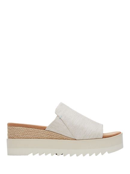 TOMS Diana Wedge Heel Mule Sandals, Neutral, Neutral