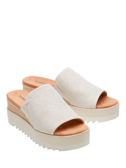 TOMS Diana Wedge Heel Mule Sandals, Neutral - view 2, Neutral