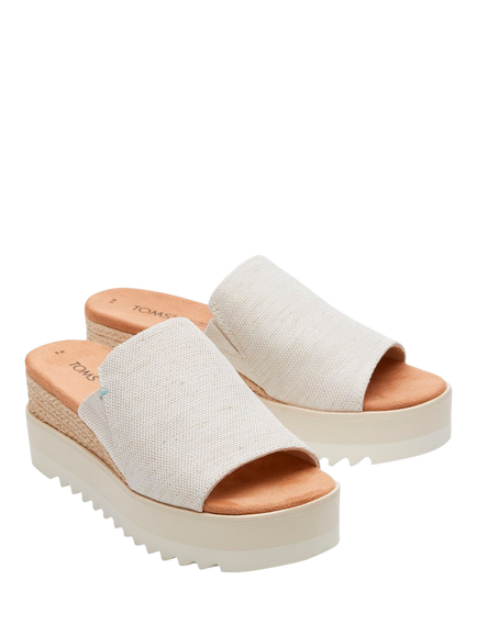 TOMS Diana Wedge Heel Mule Sandals, Neutral - view 2, Neutral