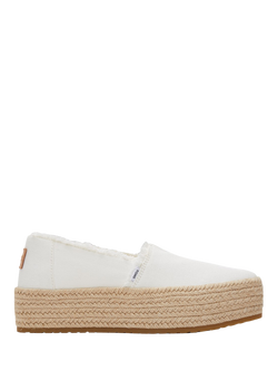 TOMS Valencia Platform Espadrille Sandals, White, White