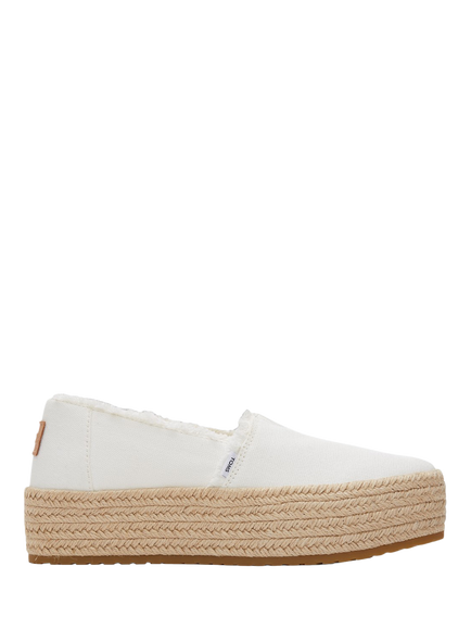 TOMS Valencia Platform Espadrille Sandals, White, White