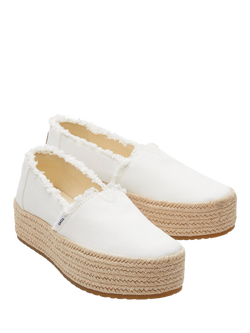 TOMS Valencia Platform Espadrille Sandals, White - view 2, White
