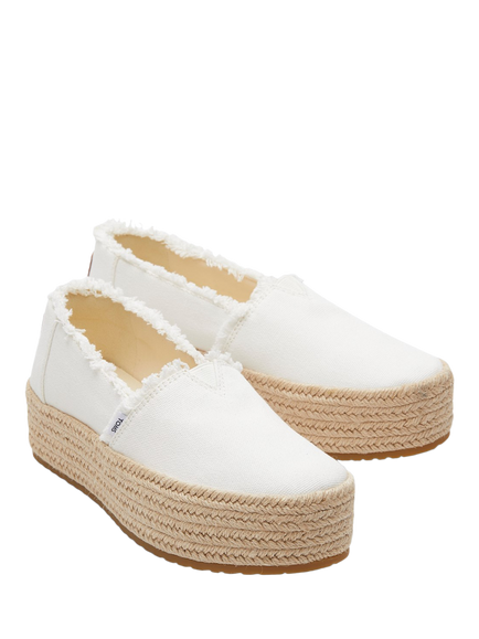 TOMS Valencia Platform Espadrille Sandals, White - view 2, White