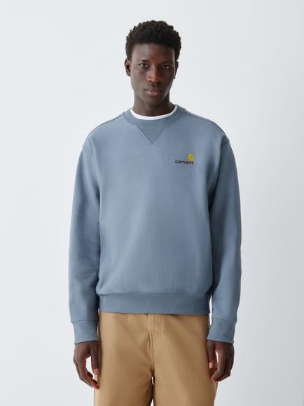 Carhartt WIP American Script Sweatshirt, Shady Blue, Shady Blue