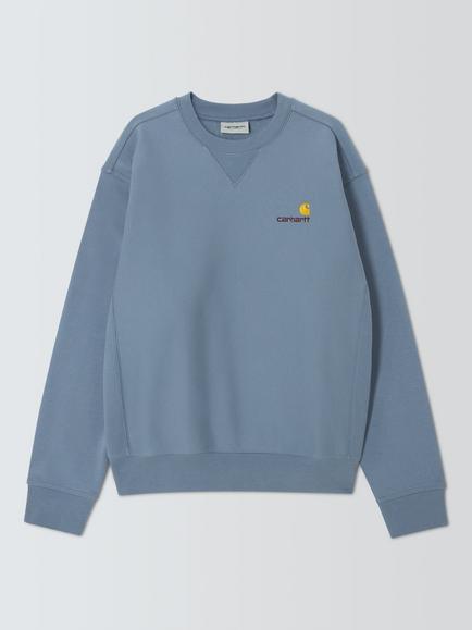 Carhartt WIP American Script Sweatshirt, Shady Blue, Shady Blue
