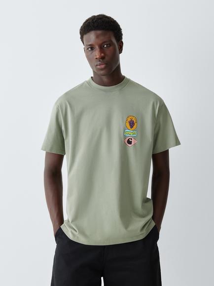 Carhartt WIP Stacked Grapes Crew Neck Cotton T-Shirt, Shady Green, Shady Green