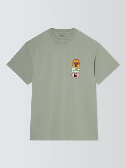 Carhartt WIP Stacked Grapes Crew Neck Cotton T-Shirt, Shady Green, Shady Green
