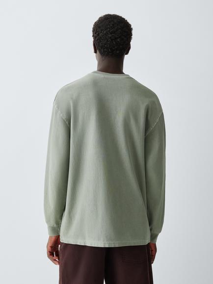 Carhartt WIP Pocket Long Sleeve Cotton T-Shirt, Shady Green - view 2, Shady Green