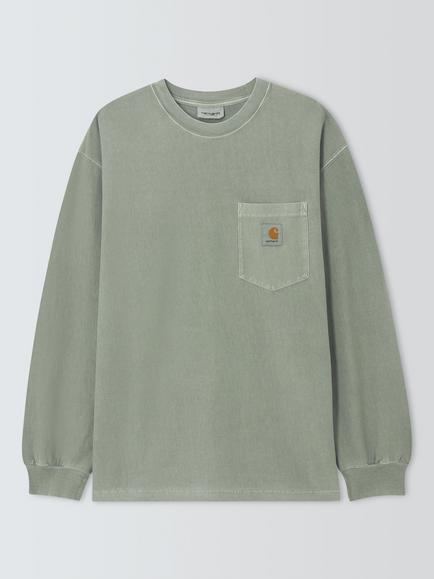 Carhartt WIP Pocket Long Sleeve Cotton T-Shirt, Shady Green, Shady Green