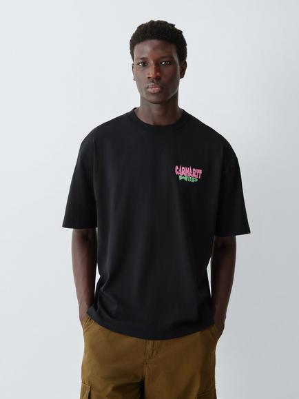 Carhartt WIP Cotton Luggage Label T-Shirt, Black, Black