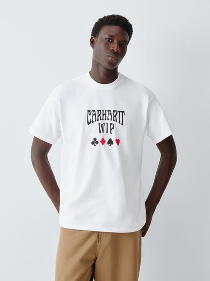 Carhartt WIP Deck Crew Neck Cotton T-Shirt, White, White