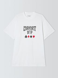 Carhartt WIP Deck Crew Neck Cotton T-Shirt, White, White