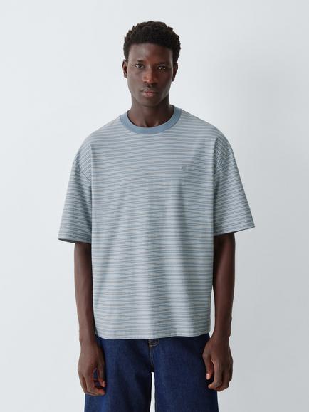Carhartt WIP Dupree Striped Cotton T-Shirt, Stripe/Blue, Stripe/Blue