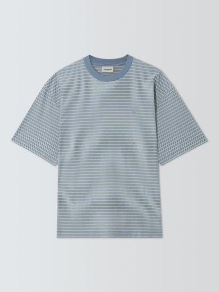 Carhartt WIP Dupree Striped Cotton T-Shirt, Stripe/Blue, Stripe/Blue