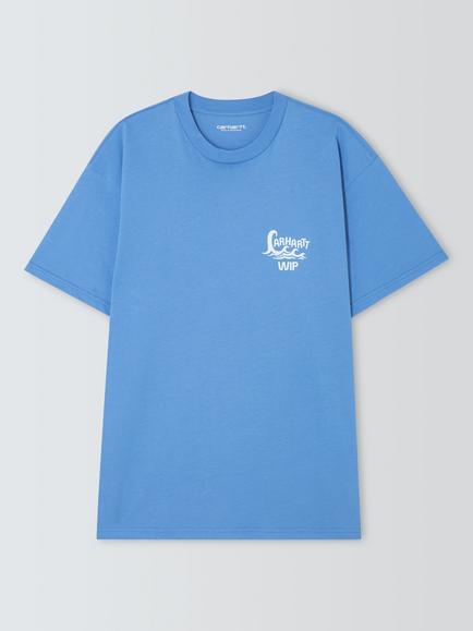 Carhartt WIP Waves Crew Neck Cotton T-Shirt, Curacao, Curacao