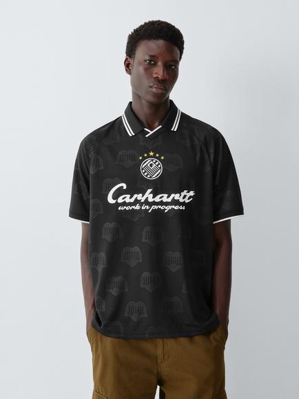 Carhartt WIP Football Polo Shirt, Black, Black