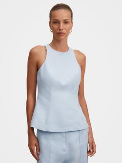 Forever New Liliana Linen Top, Blue, Blue