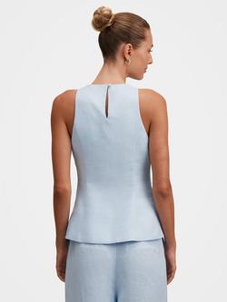 Forever New Liliana Linen Top, Blue - view 2, Blue