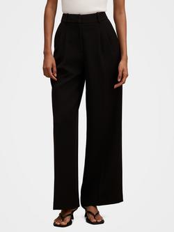 Forever New Petite Eva Wide Leg Trousers, Black, Black