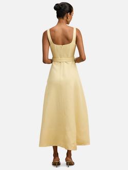 Forever New Petite Hayden Midi Dress, Soft Yellow - view 2, Soft Yellow