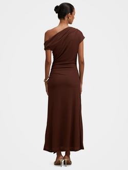 Forever New Petite Piper Cap Sleeve Mesh Midi Dress, Deep Mahogany - view 2, Deep Mahogany